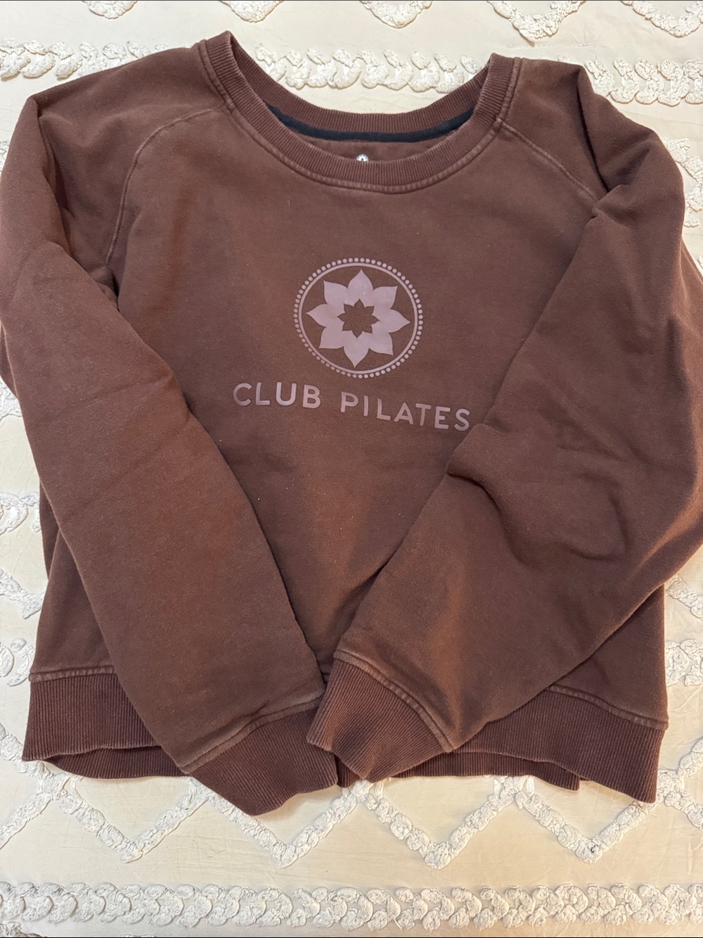 club pilates brown sweatshirt